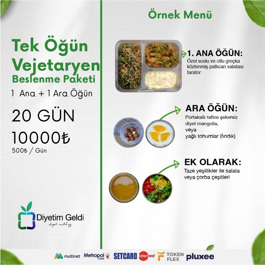 Tek Öğün Vejetaryen Paketi (20 Günlük)